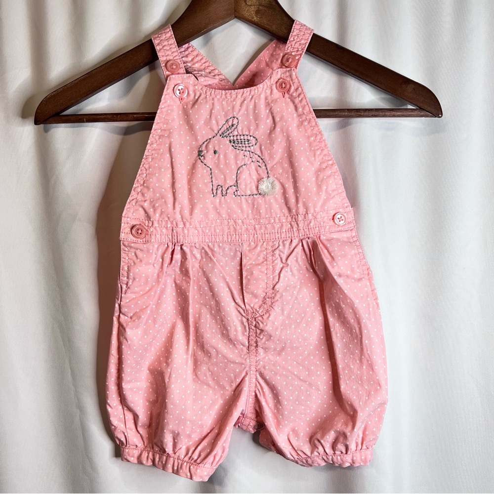 18m Pink Bunny Overalls